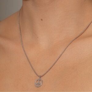 NEW Uncommon James silver peace sign pendant necklace